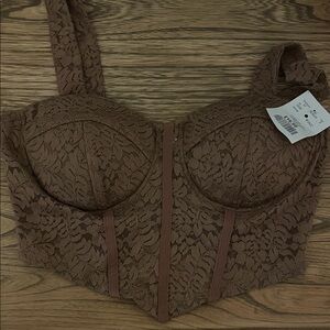 Bozzolo Brown Lace Bra